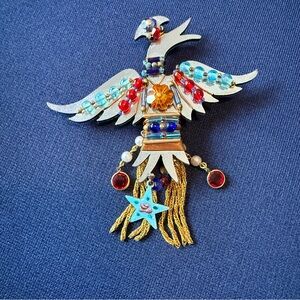 Liztech Firebird Brooch Pin 1991 Signed by Artist Rare Vintage